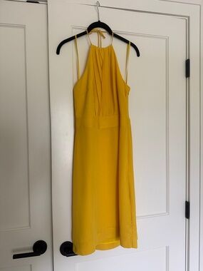 Yellow Halter Midi Dress